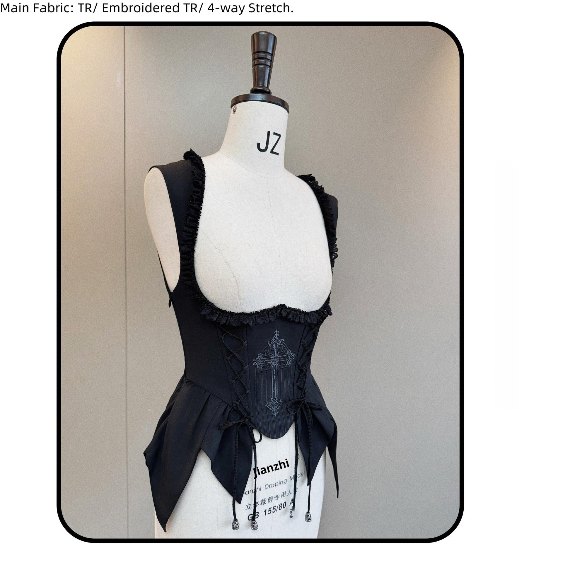 Susin Lolita - Night Traveler - Gothic Lolita Skirt Outfit Long Coat Shirt and Bustier Set