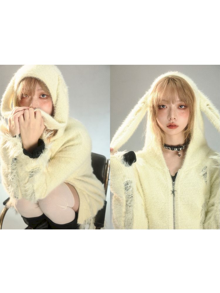 Hooded Knit Cardigan Slouchy Jacket【s0000004626】