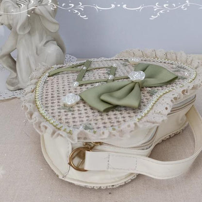 Cocoa Jam - Sweet Lolita Handbag Handmade Woven Heart Shape Crossbody Bag