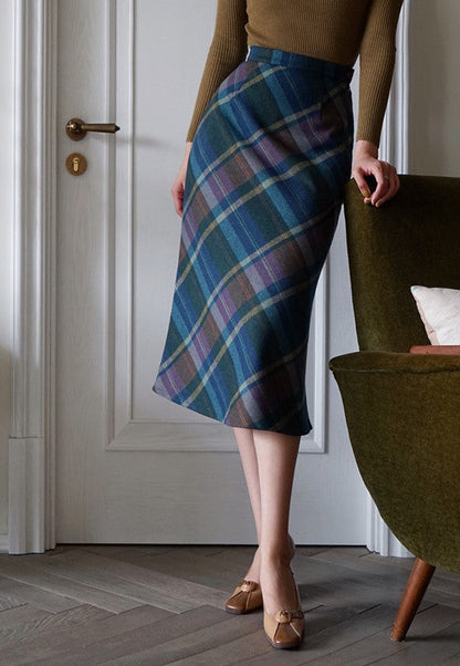 British plaid elegant skirt