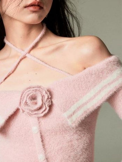 Rose one-shoulder sweater【s0000003283】