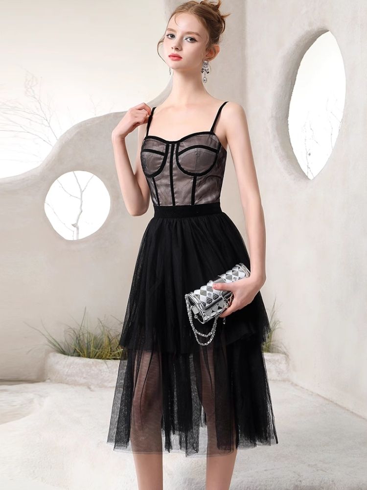 Black Pink Clashing Jacket Niche Design Halter Dresses【s0000006821】