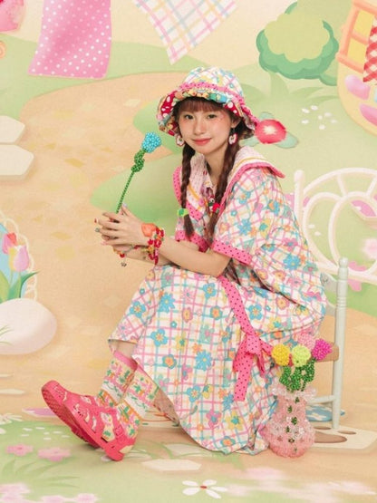 Flower Print Short-sleeved Summer Dress【s0000003092】