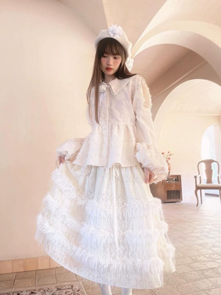Lace Delicate Missy Long Half Skirt【s0000004906】