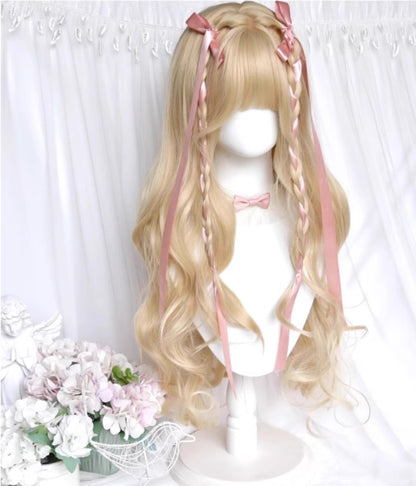 Sinwavy - Elegant Lolita Platinum Wig Long Curly Layered Wig