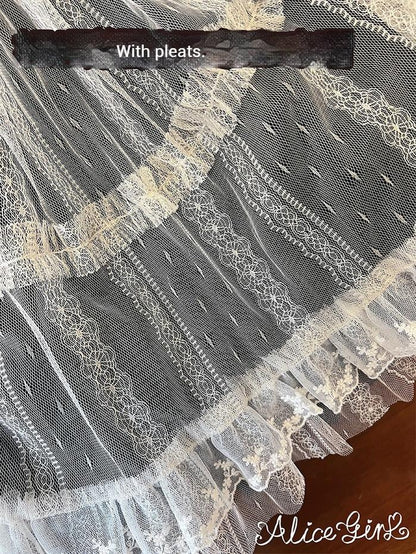 Alice Girl - Elegant Lolita Embroidered Apron with Adjustable Strap