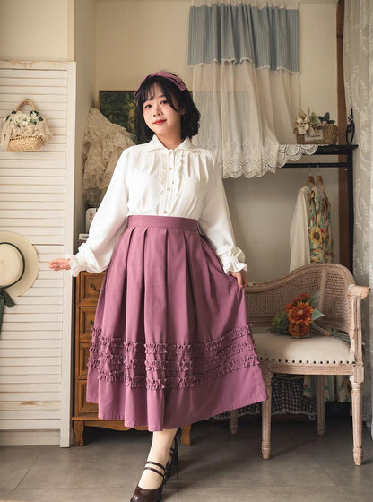 Forest Wardrobe - Forest Basket - Elegant Lolita Skirt Mushroom Edge Skirt Retro Classic