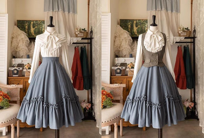 Forest Wardrobe - Forest Basket - Elegant Lolita Skirt Retro Classic Petal Swing Skirt