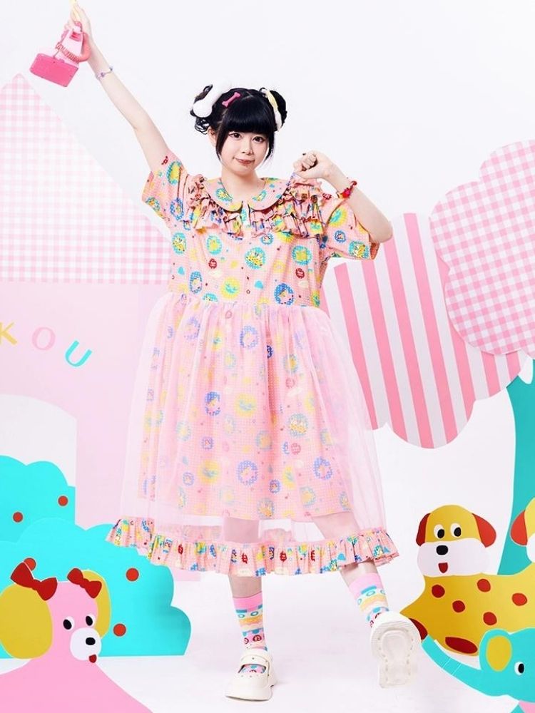 Original Print Showa Girl Dress【s0000002881】