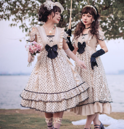 Cat-Romance - Coconut Milk Boo Boo - Elegant Lolita Polka Dot OP