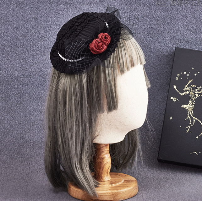 Sugar Time - Gothic Lolita Burgundy Hair Accessory