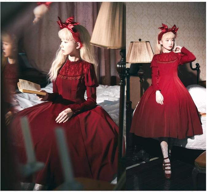 KINOKOKO - Aslan Blessings - Classic Lolita OP Seven-panel Slim Fit Dress with Cape