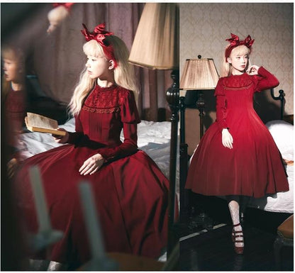 KINOKOKO - Aslan Blessings - Classic Lolita OP Seven-panel Slim Fit Dress with Cape