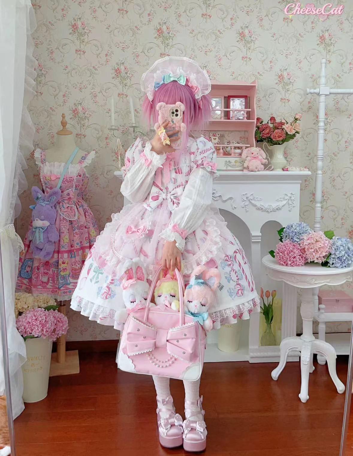 CheeseCat - Sweet Lolita Bonnet Organza Bow Headdress