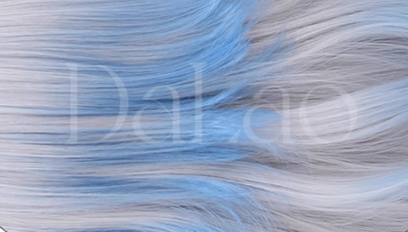 Dalao - Natural Lolita Long Curly Gray Blue Wigs
