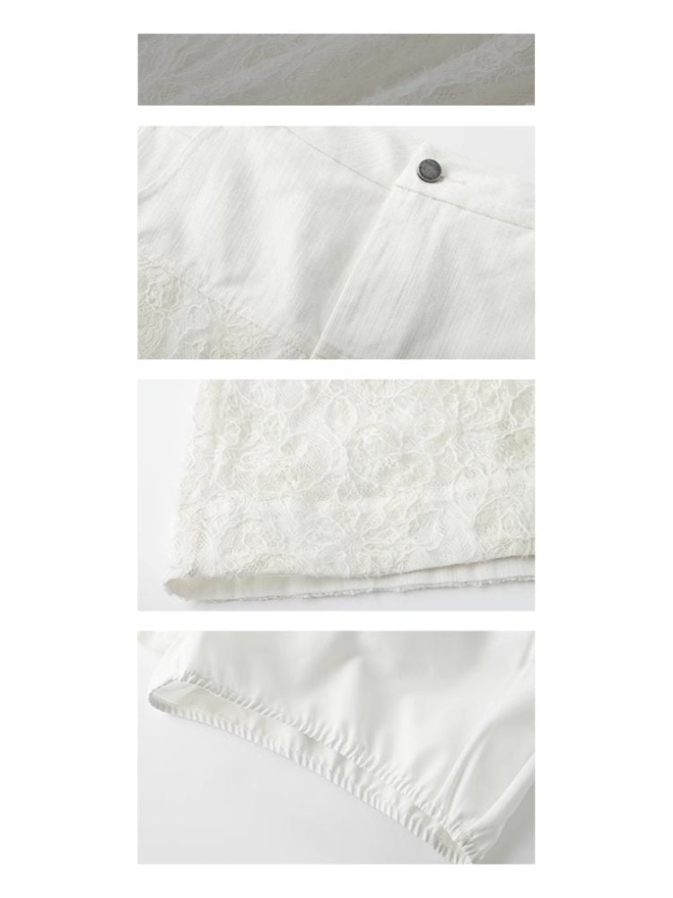 Lace Splicing Semi-sheer Halter Dress【s0000008194】