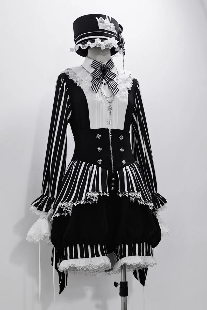 Princess Chronicles - Fancy Trick - Ouji Lolita Long Sleeve Shirt Vintage Shorts Suit
