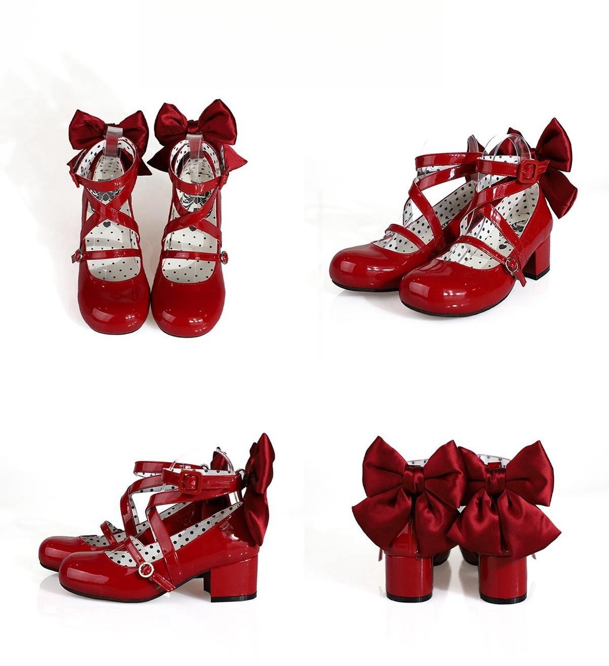 MODO - Follow in the Moonlight - Sweet Lolita Round Toe Shoes with Large Bow