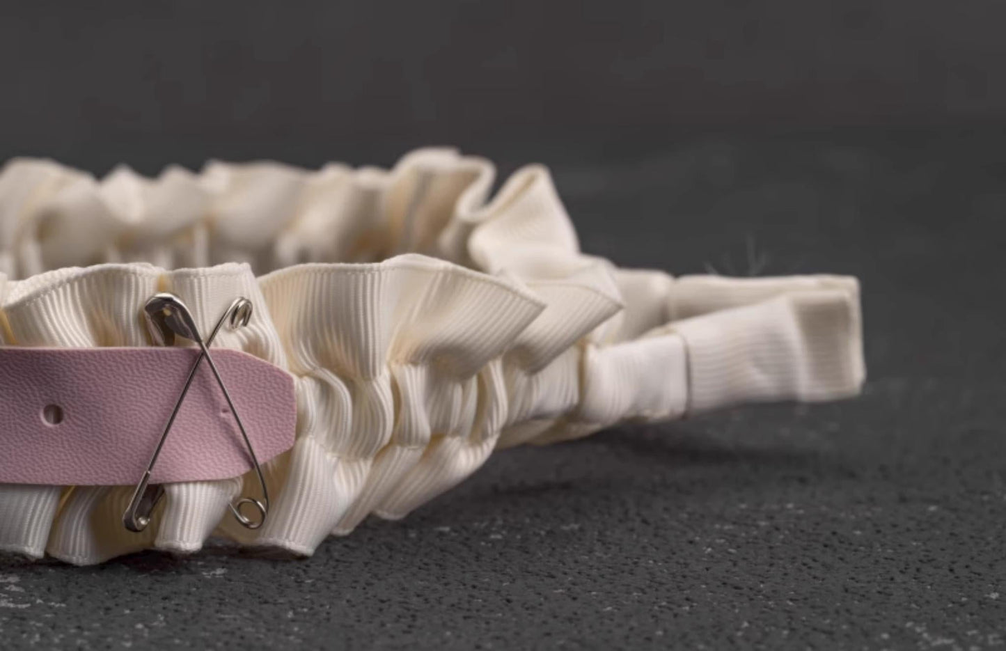 Strange Sugar - Sweet Lolita KC White Pink Ruffled Hairband Accessories