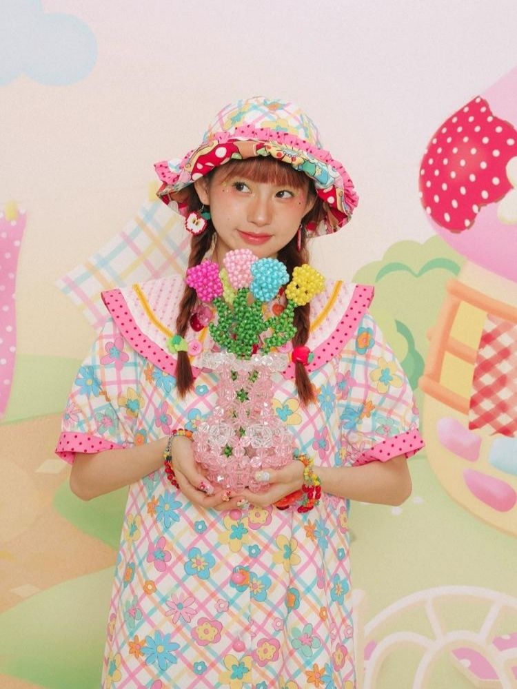 Flower Print Short-sleeved Summer Dress【s0000003092】