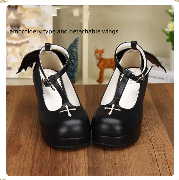 Angelic Imprint - Gothic Lolita Wings and Cross Shoes for Chistmas