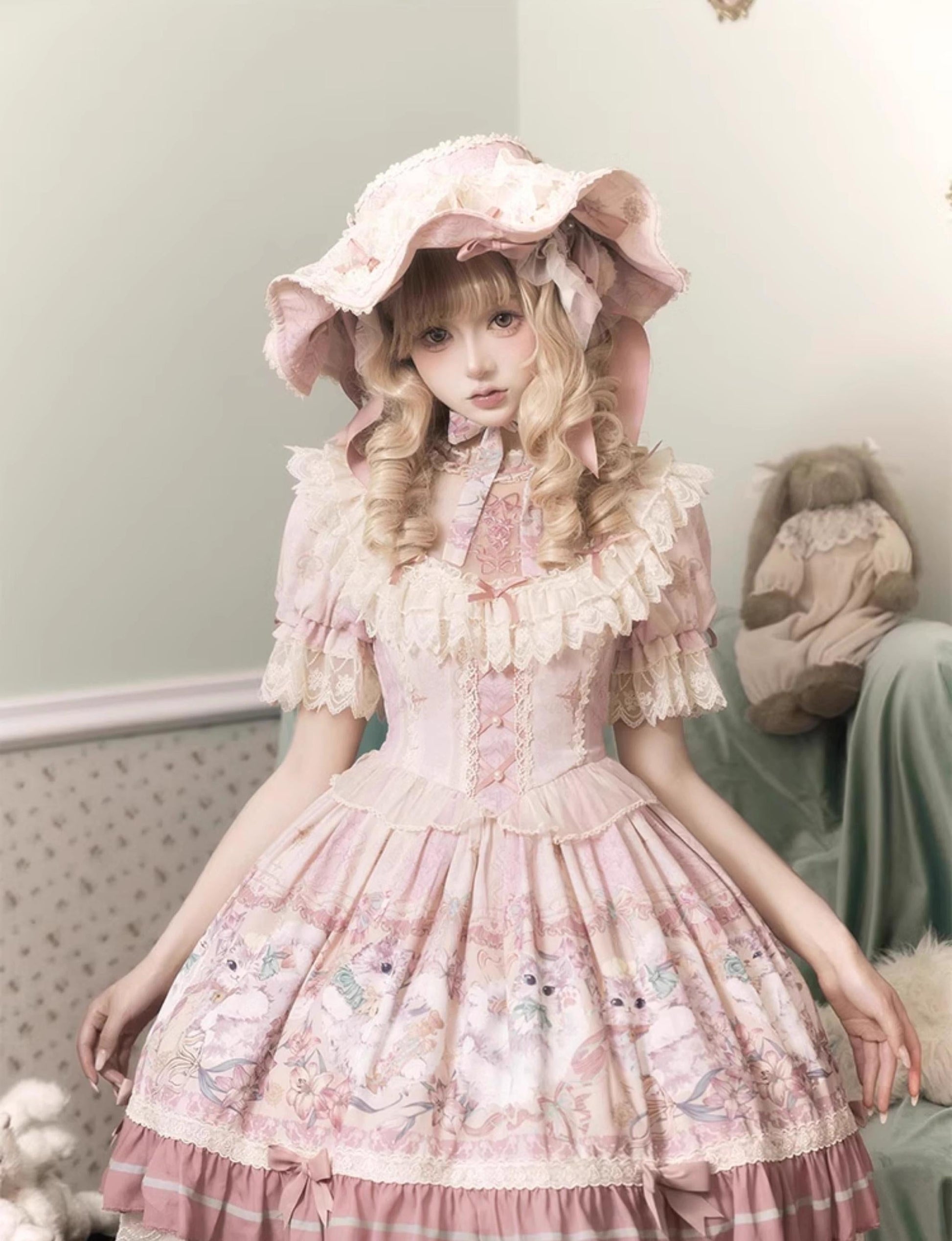 Bolero - Liliana Cat - Sweet Lolita Gorgeous OP Dress with Soft Lace & Organza