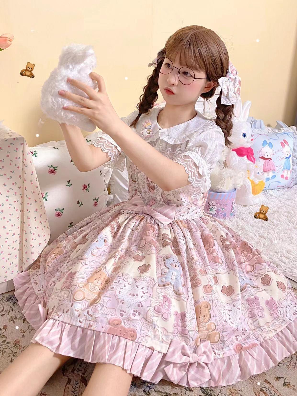 Akiyama Future Studio - Kawaii Little Bear Lolita Salopette Daily Lolita JSK