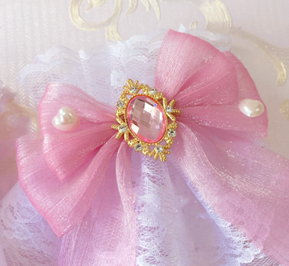 Sakura Home - Sweet Lolita Handmade Lace Bows Cuffs