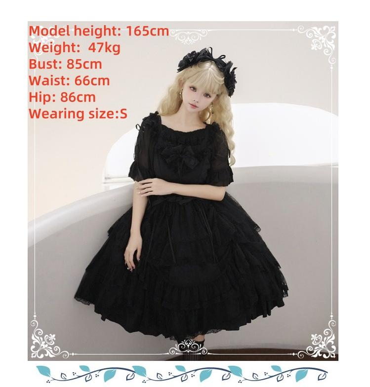 Eieyomi - Iris Love - Gothic Princess Lolita JSK Dress + Elegant Chiffon Top