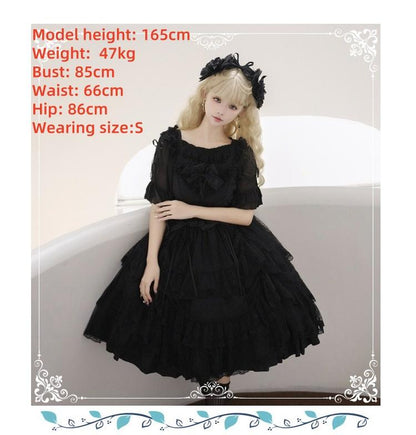 Eieyomi - Iris Love - Gothic Princess Lolita JSK Dress + Elegant Chiffon Top