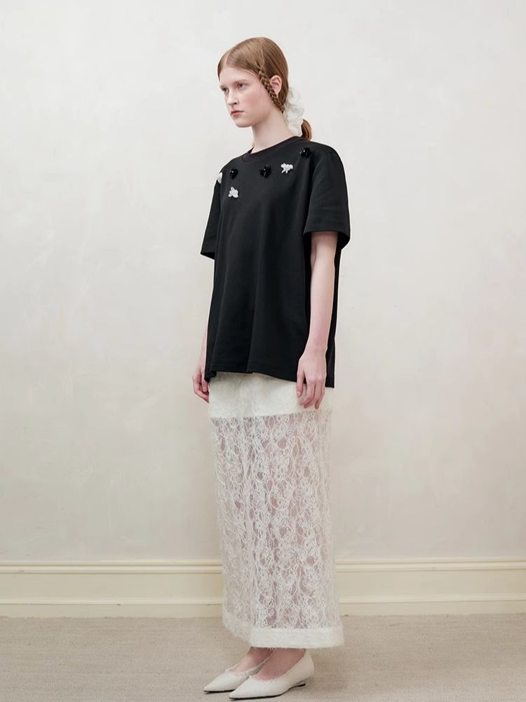 Lace Splicing Semi-sheer Halter Dress【s0000008194】