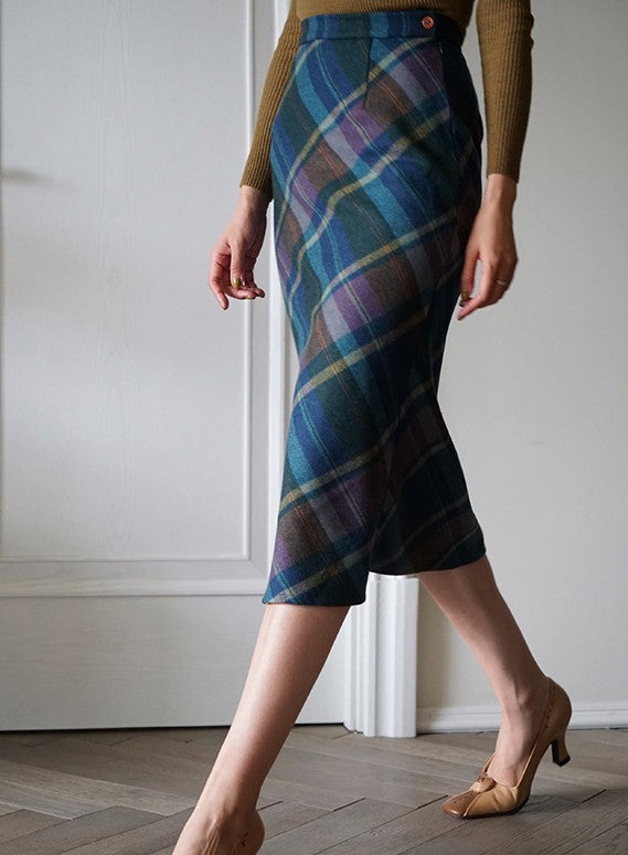 British plaid elegant skirt