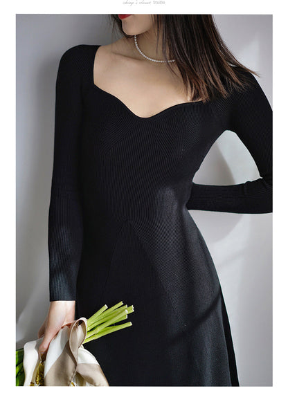 Lady's slim knit dress