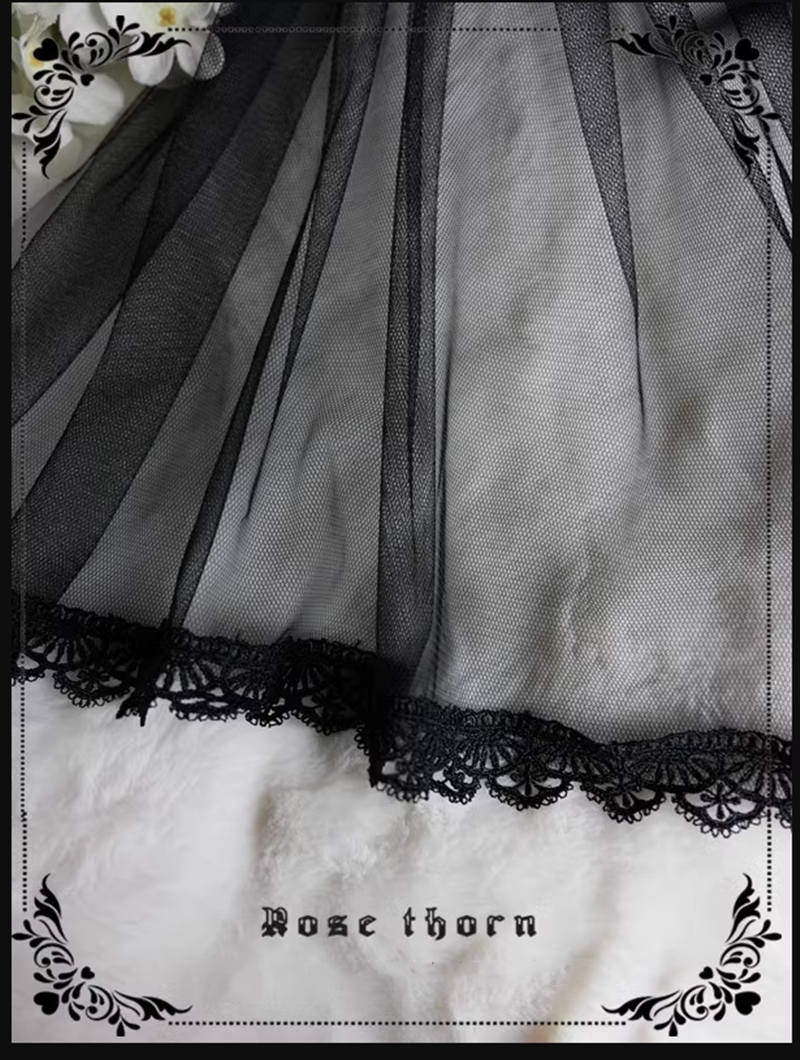 Rose Thorn - Marisa Impression Black and White Halloween Witch Hat