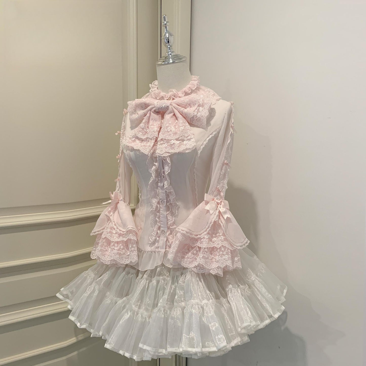 Mengfuzi - Dream Paradise - Chiffon Sweet Lolita Blouse With Half Princess Sleeves