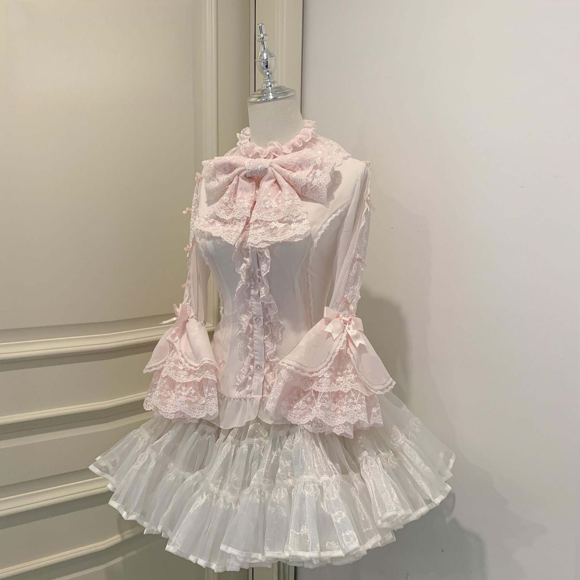 Mengfuzi - Dream Paradise - Chiffon Sweet Lolita Blouse With Half Princess Sleeves