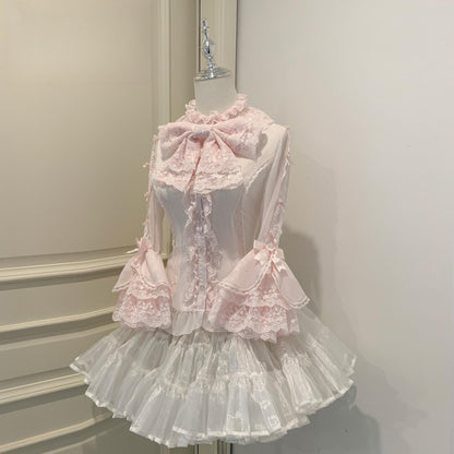 Mengfuzi - Dream Paradise - Chiffon Sweet Lolita Blouse With Half Princess Sleeves