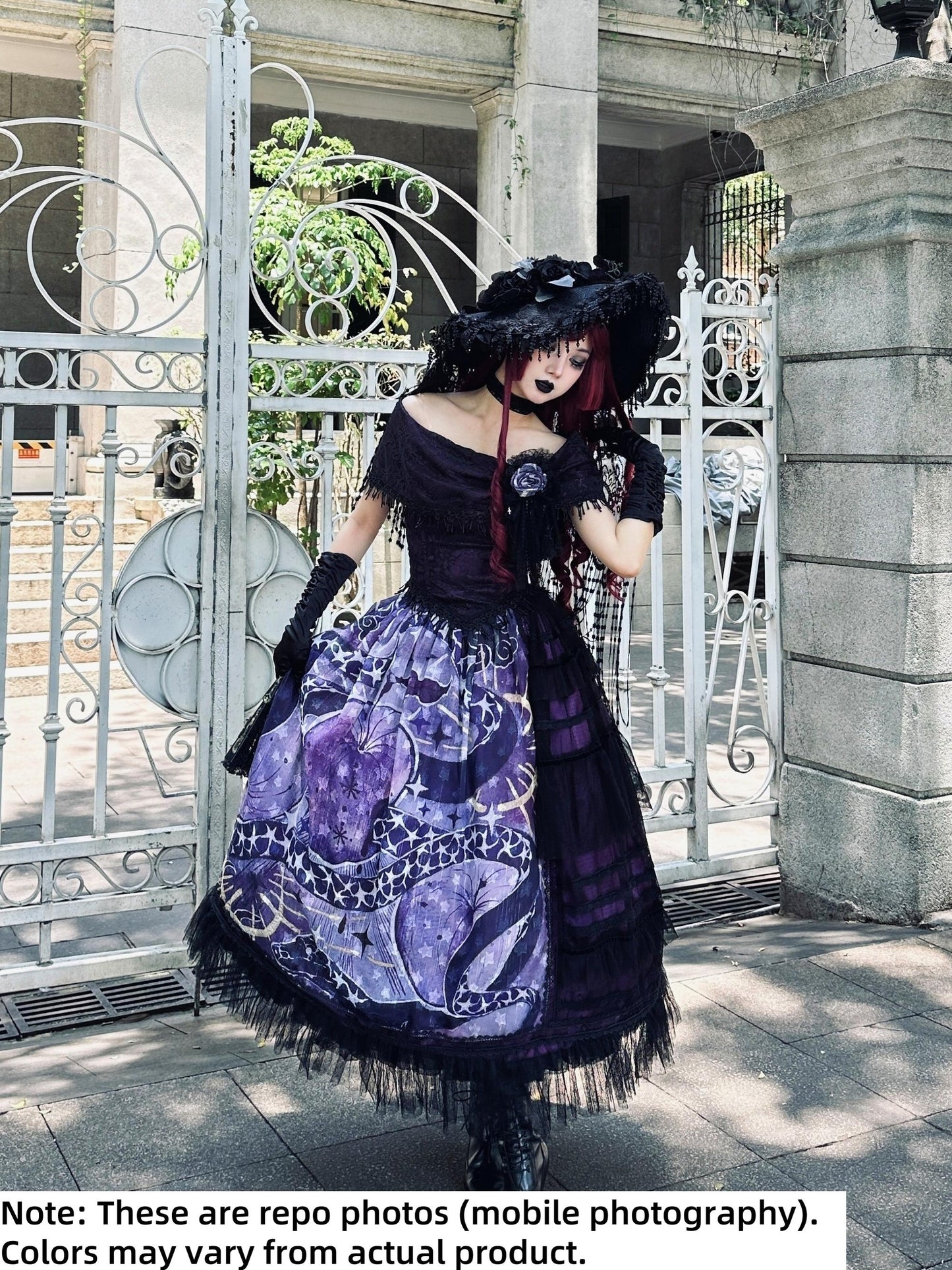 Krncrlo - Laocoon - Gothic Lolita SK Suit With Purple Snake & Apple Print
