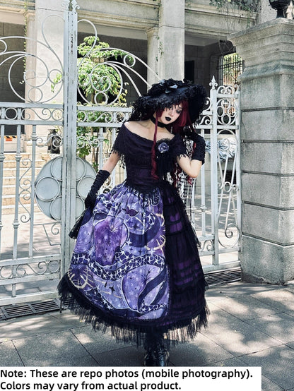 Krncrlo - Laocoon - Gothic Lolita SK Suit With Purple Snake & Apple Print