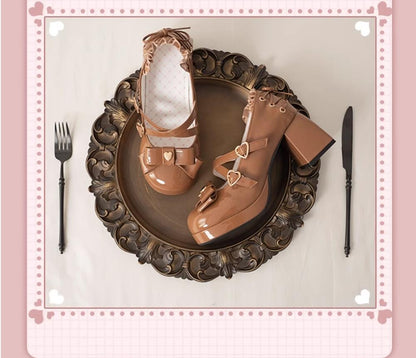 Milk Bun Bunny - Sweet Lolita High Heel Bow Princess Lolita Shoes