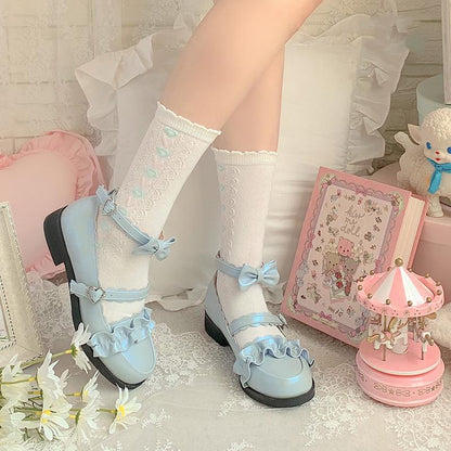 Sheep Puff - Mei Lulu - Lolita Japanese Lace Single Shoes