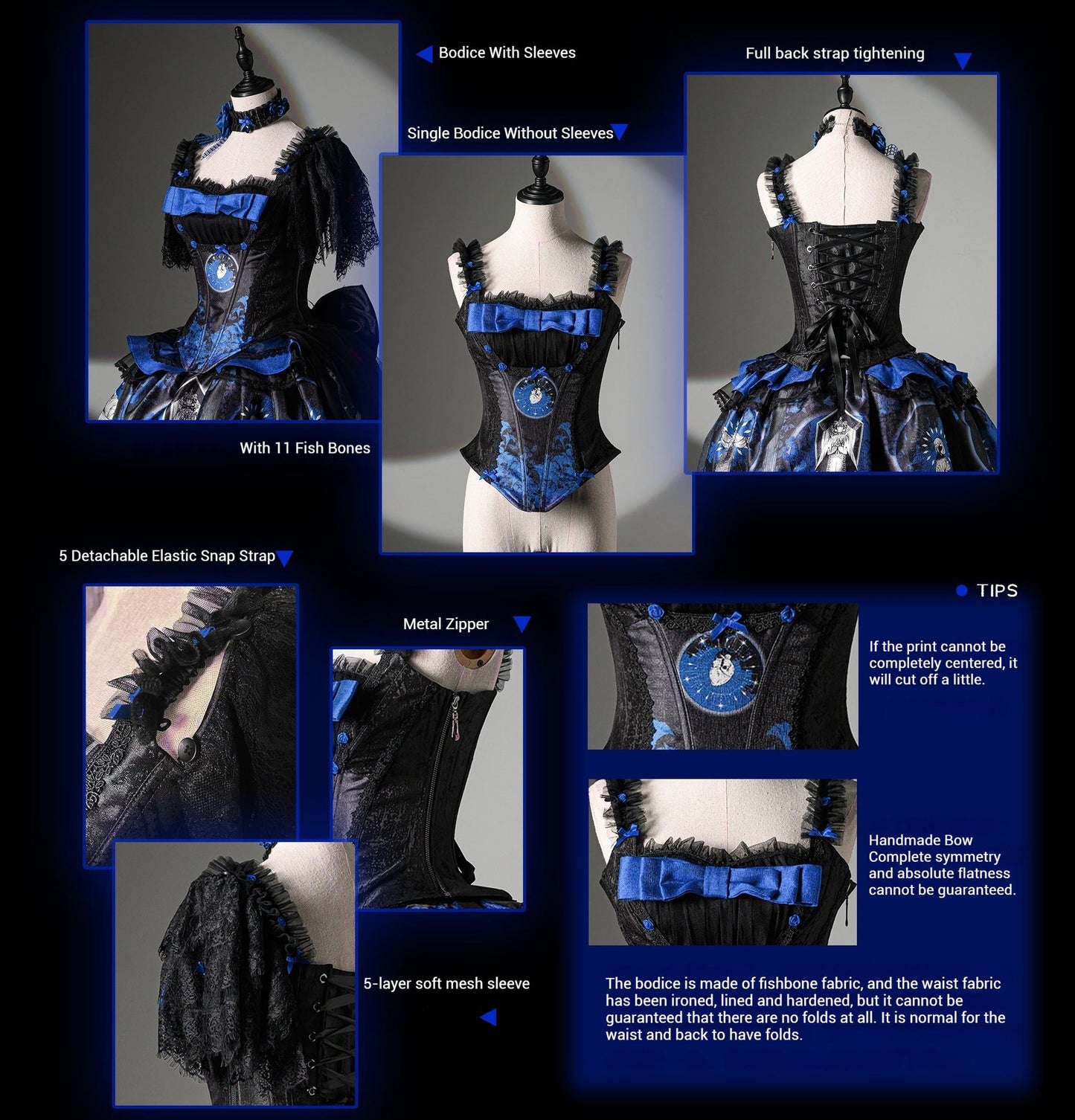 Caged Bird Hotel - Eclipsed Moon Gallery - Plus Size Halloween Gothic Lolita Skirt & Bodice Set