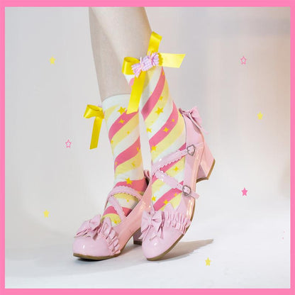 Yukine's Box - Macaron Lolita Cute Stripe Socks