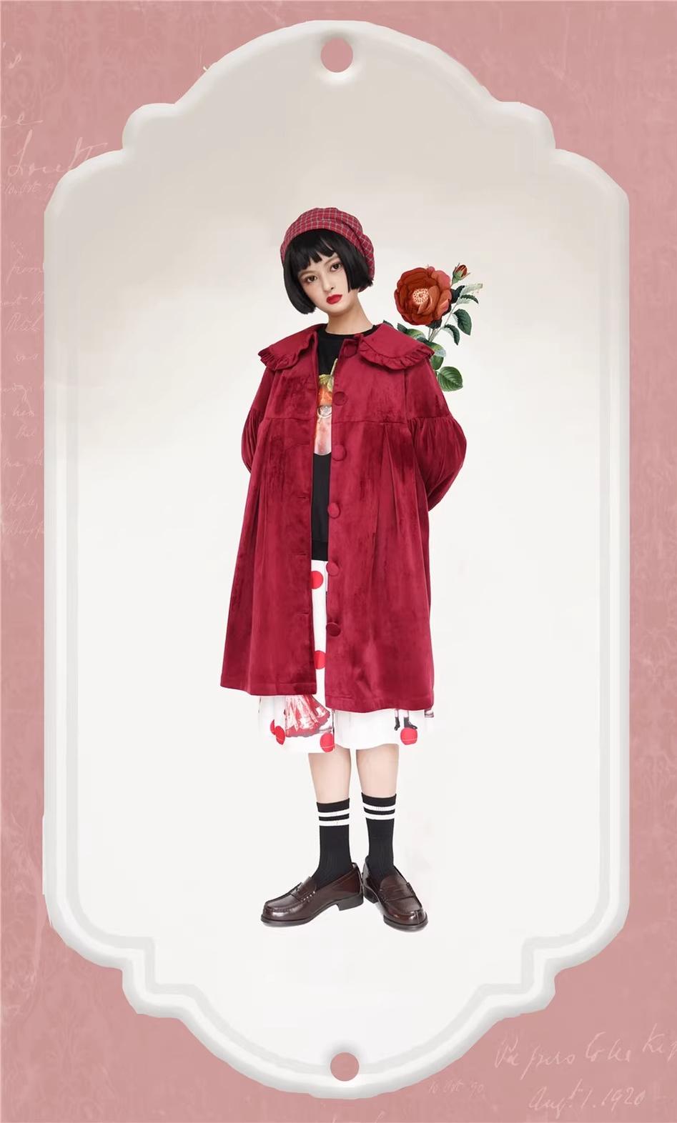 Dark Star Island - Winter Lolita Cape Velvet Antique Lolita Coat