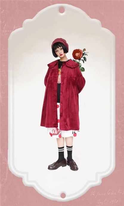Dark Star Island - Winter Lolita Cape Velvet Antique Lolita Coat