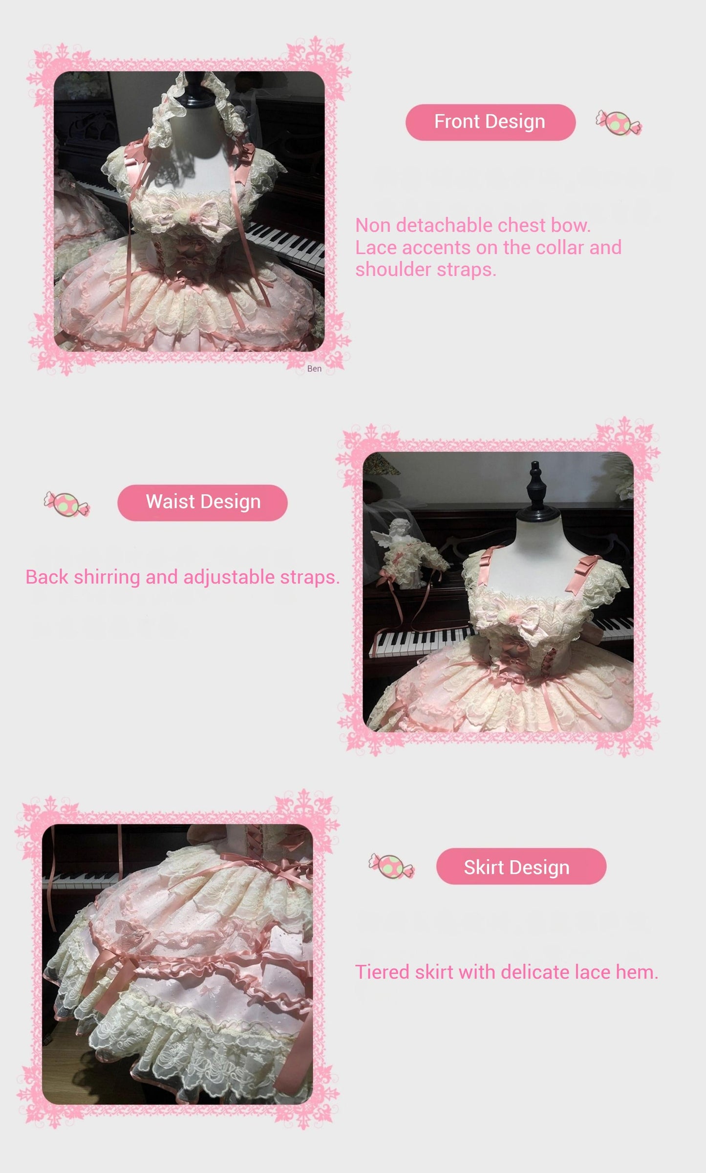 Sugar Girl - Dreamy Butterfly - Ballet-style Sweet Lolita JSK Dress With Large Bow Trailing