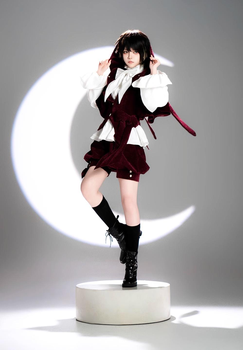 Princess Chronicles - Hare Hunter - Vintage Red Ouji Suit With Bunny Ear Hooded Jacket