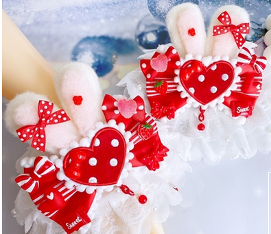 Sweetheart Endless - Sweet Lolita Lace Rabbit Ears Cuffs Multicolor