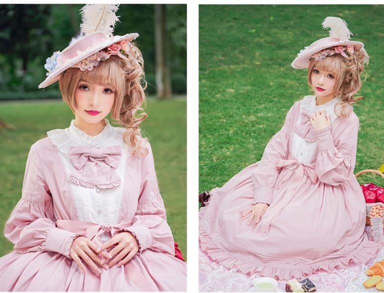 Chess Story - Vintage Lolita Long Sleeve OP Dress