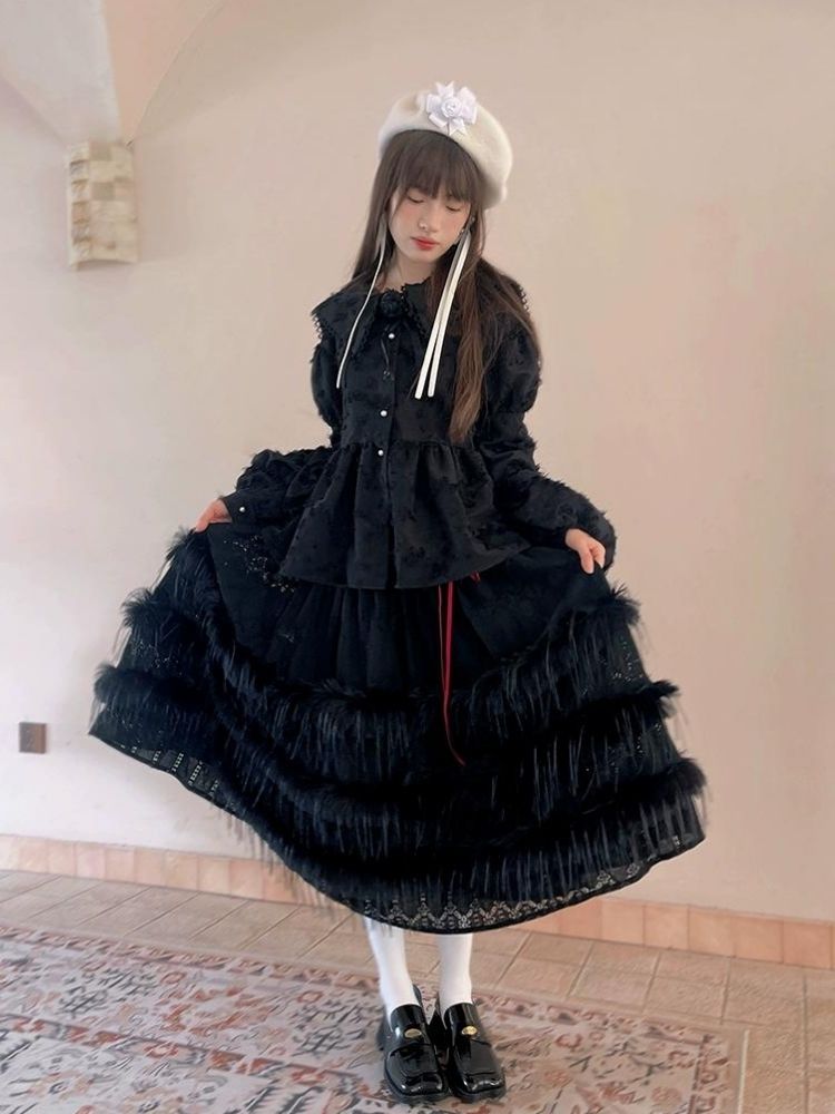 Lace Delicate Missy Long Half Skirt【s0000004906】